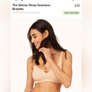 Lively skinny strap ribbed bralette in Toasted Almond
